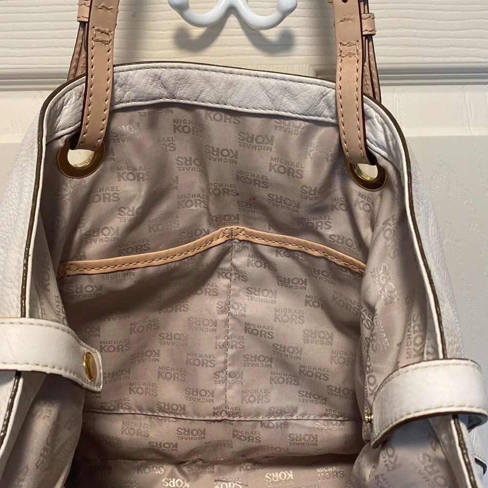 Michael Kors Off White Pebble Leather Tote Bag